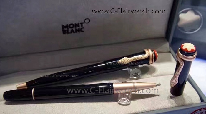Fake Montblanc Rouge et Noir Rose Gold Rollerball & Ballpoint Pe